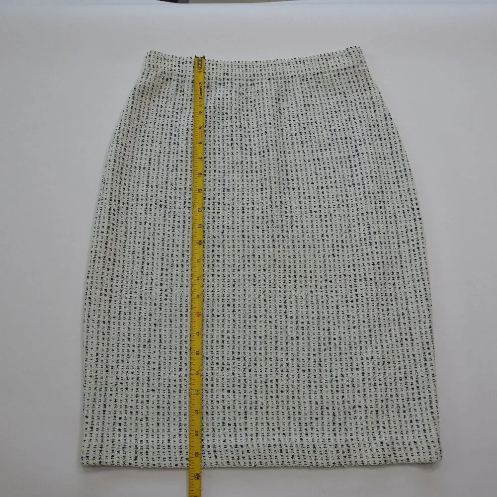 Vintage St John Collection Tweed Suit Sz 4 Made USA Navy White Black Accent - Picture 7 of 16